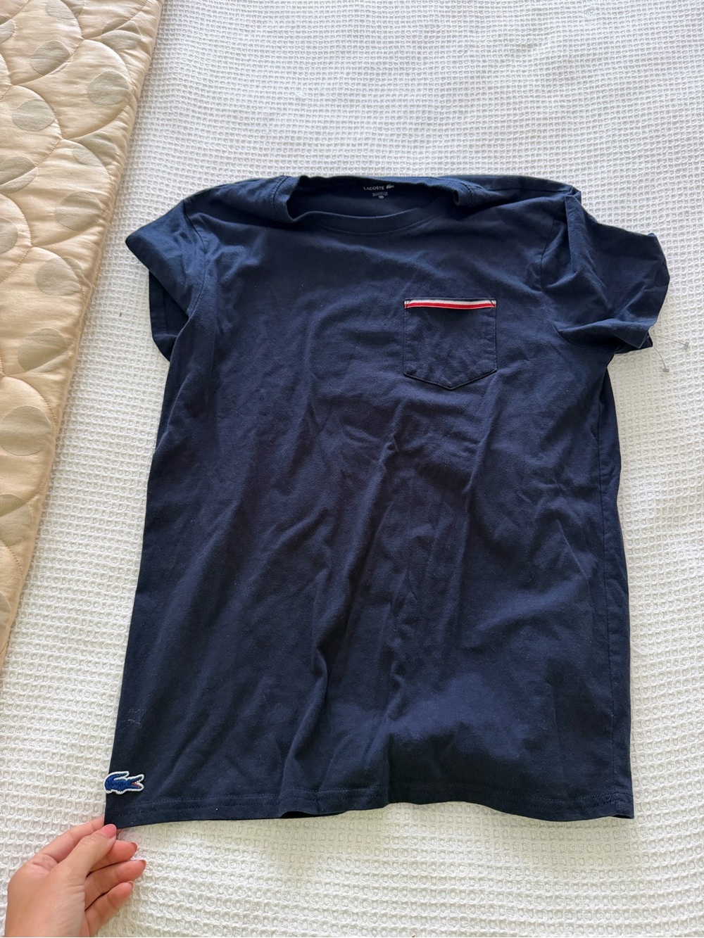 🗽Lacoste Navy Crewneck Sleepwear Tee with White Logo